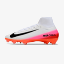 Chuteira Nike Air Zoom Mercurial Superfly 10 Elite FG - Branca, Rosa e Laranja - Pack Fear Nothing