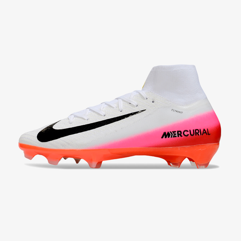 Chuteira Nike Air Zoom Mercurial Superfly 10 Elite FG - Branca, Rosa e Laranja - Pack Fear Nothing